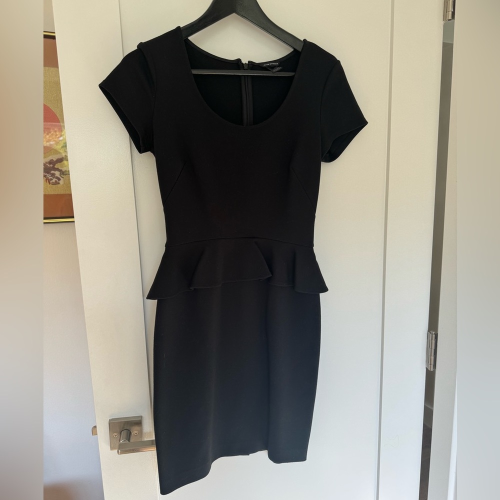 Club Monaco Black Peplum Work Dress Size 2